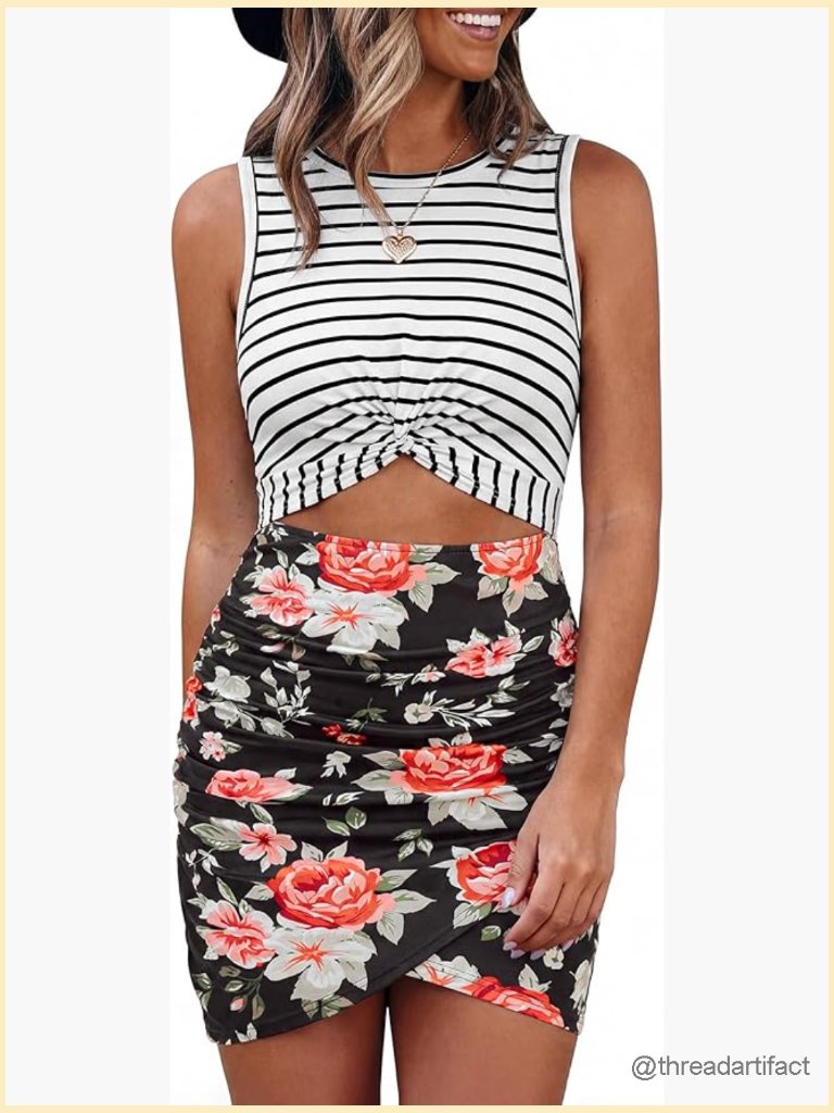 Sleeveless Bodycon Twist Mini Dress Club Party Night Out